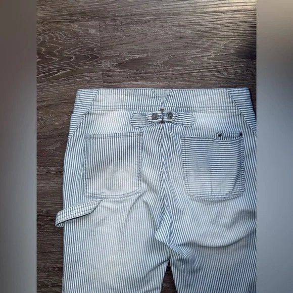 Anthropologie Pilcro high-rise, wide-leg, blue and white striped jeans - Picture 3 of 6